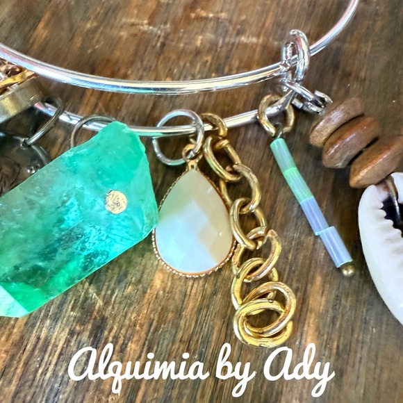 Alquimia by Ady Charm big green quartz chunk Bracelet - Picture 5 of 5